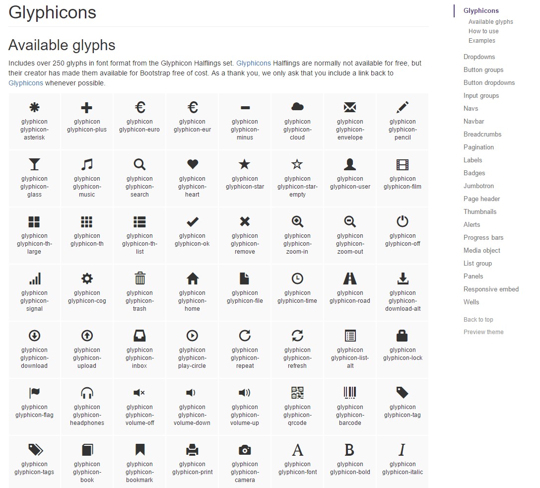 Bootstrap Icons  approved documentation