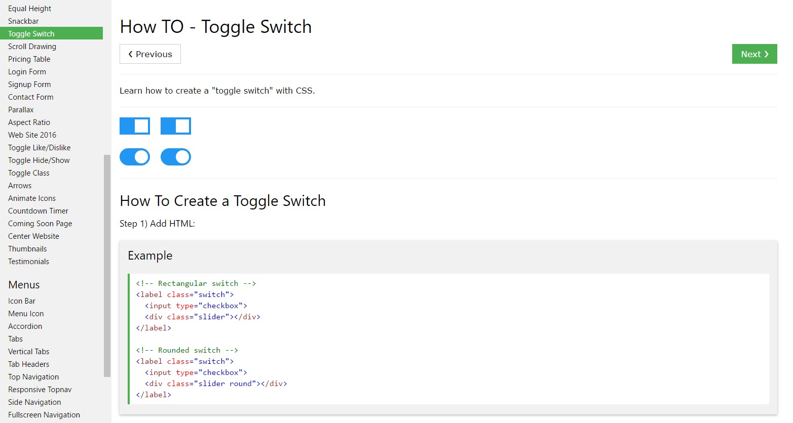 The best way to  establish Toggle Switch